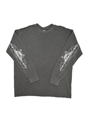 Basketcase War Thermal Long Sleeve T-Shirt in Grey